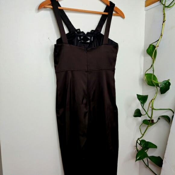 David Meister NWT Black Beaded Neckline Cocktail Dress Size 2 - Picture 7 of 15